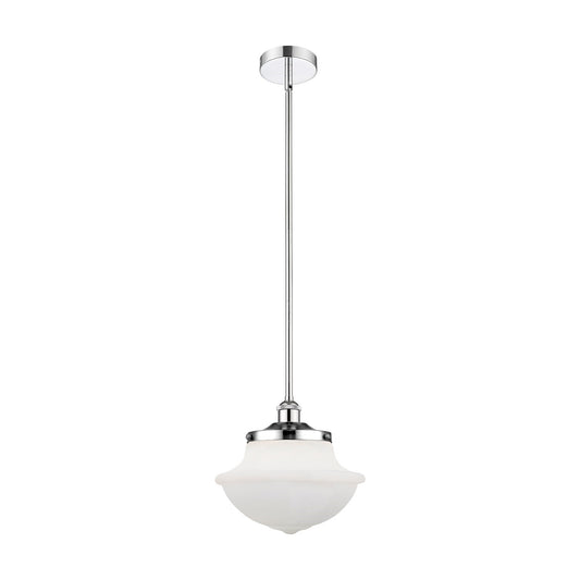 Innovations Oxford 12in 1-Light Mini Pendant | Industrial Polished Chrome and Matte White Frosted Glass | Kitchen Island & Dining | Model 616-1S-PC-G541