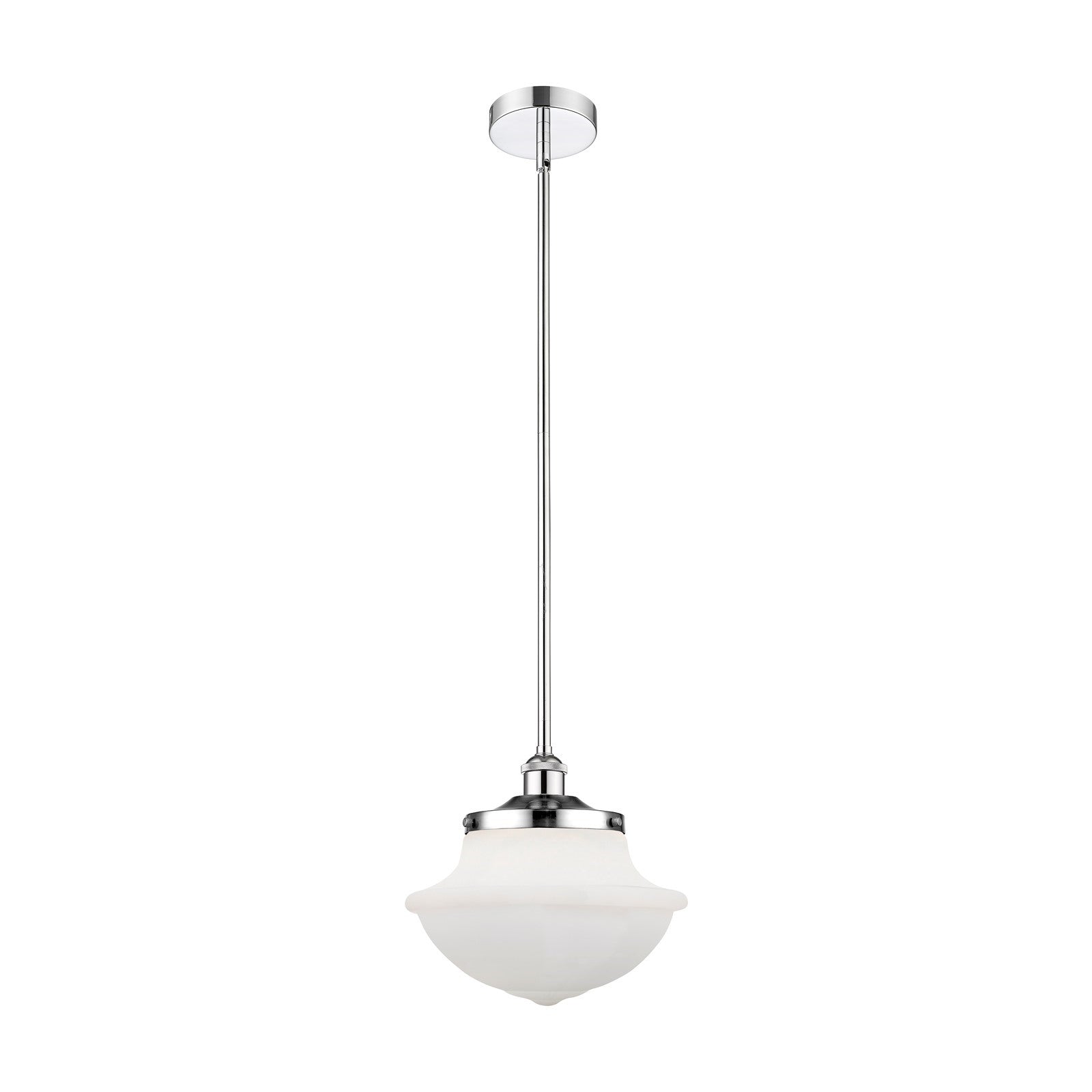 Innovations Oxford 12in 1-Light Mini Pendant | Industrial Polished Chrome and Matte White Frosted Glass | Kitchen Island & Dining | Model 616-1S-PC-G541
