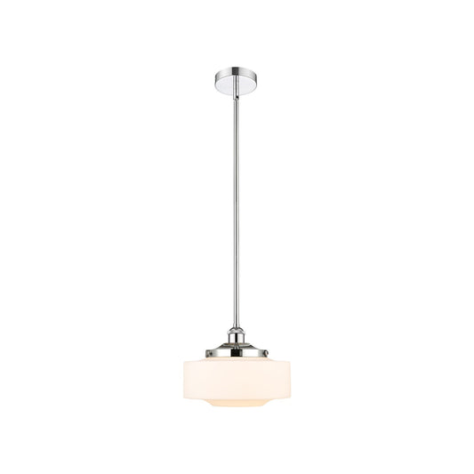 Innovations Bridgeton 12in 1-Light Mini Pendant | Traditional Polished Chrome and Matte White Frosted Glass | Kitchen Island & | Model 616-1S-PC-G691-12