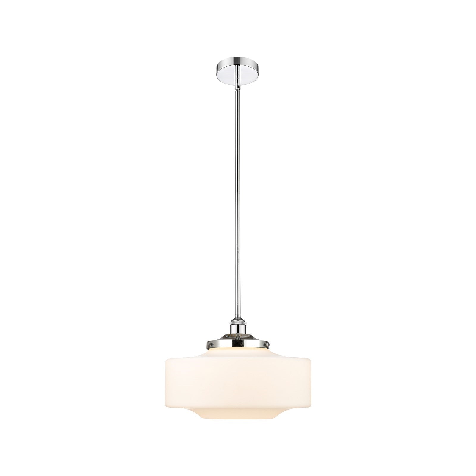 Innovations Bridgeton 12in 1-Light Mini Pendant | Traditional Polished Chrome and Matte White Frosted Glass | Kitchen Island & | Model 616-1S-PC-G691-16