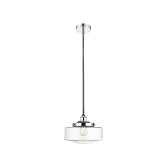 Innovations Bridgeton 12in 1-Light Mini Pendant | Traditional Polished Chrome and Clear Glass | Kitchen Island & Dining Room | Model 616-1S-PC-G692-12