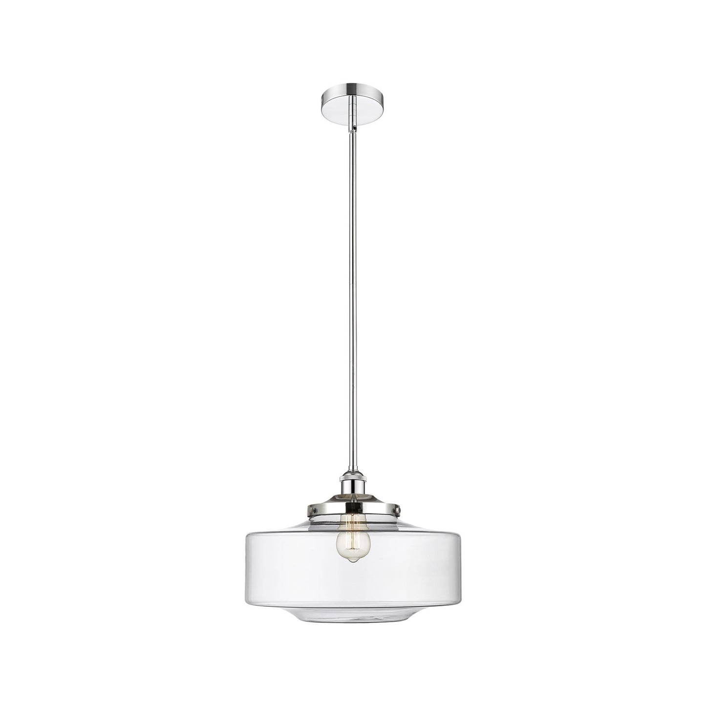 Innovations Bridgeton 16in 1-Light Mini Pendant | Traditional Polished Chrome and Clear Glass | Kitchen Island & Dining Room | Model 616-1S-PC-G692-16