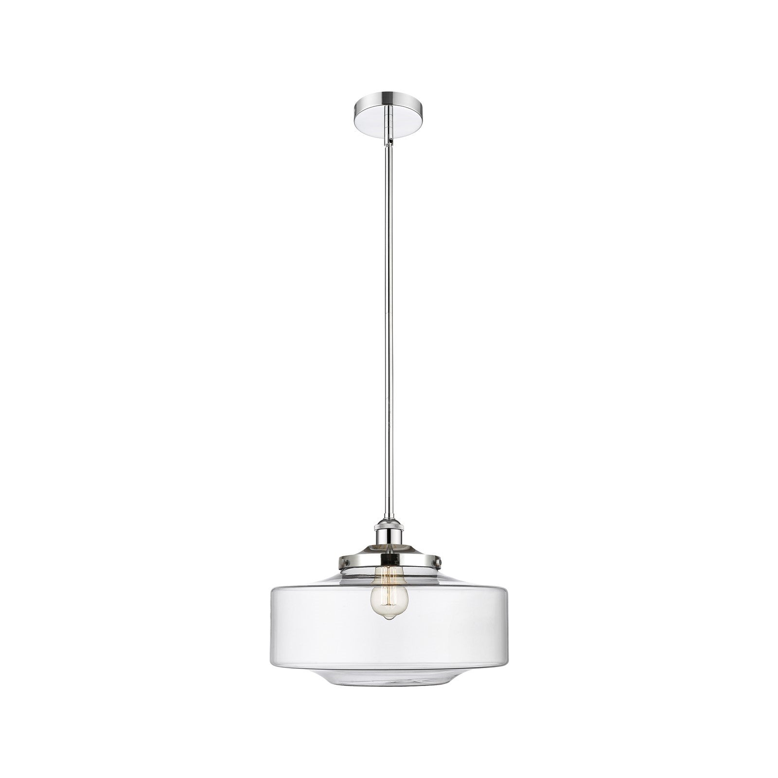 Innovations Bridgeton 16in 1-Light Mini Pendant | Traditional Polished Chrome and Clear Glass | Kitchen Island & Dining Room | Model 616-1S-PC-G692-16