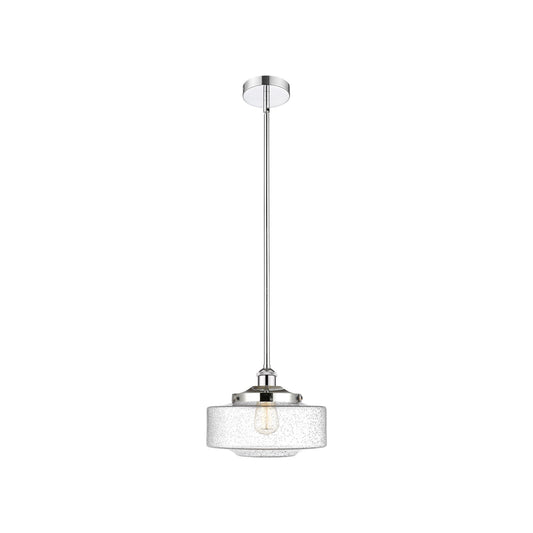 Innovations Bridgeton 12in 1-Light Mini Pendant | Traditional Polished Chrome Steel and Seedy Glass | Kitchen Island & Dining | Model 616-1S-PC-G694-12