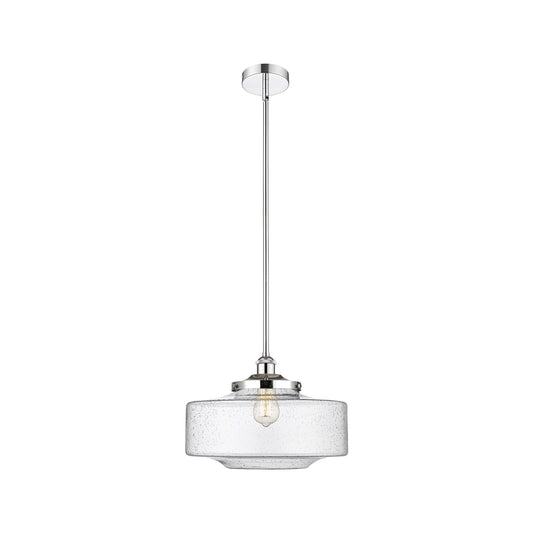 Innovations Bridgeton 16in 1-Light Mini Pendant | Traditional Polished Chrome and Seedy Glass | Kitchen Island & Dining Room | Model 616-1S-PC-G694-16