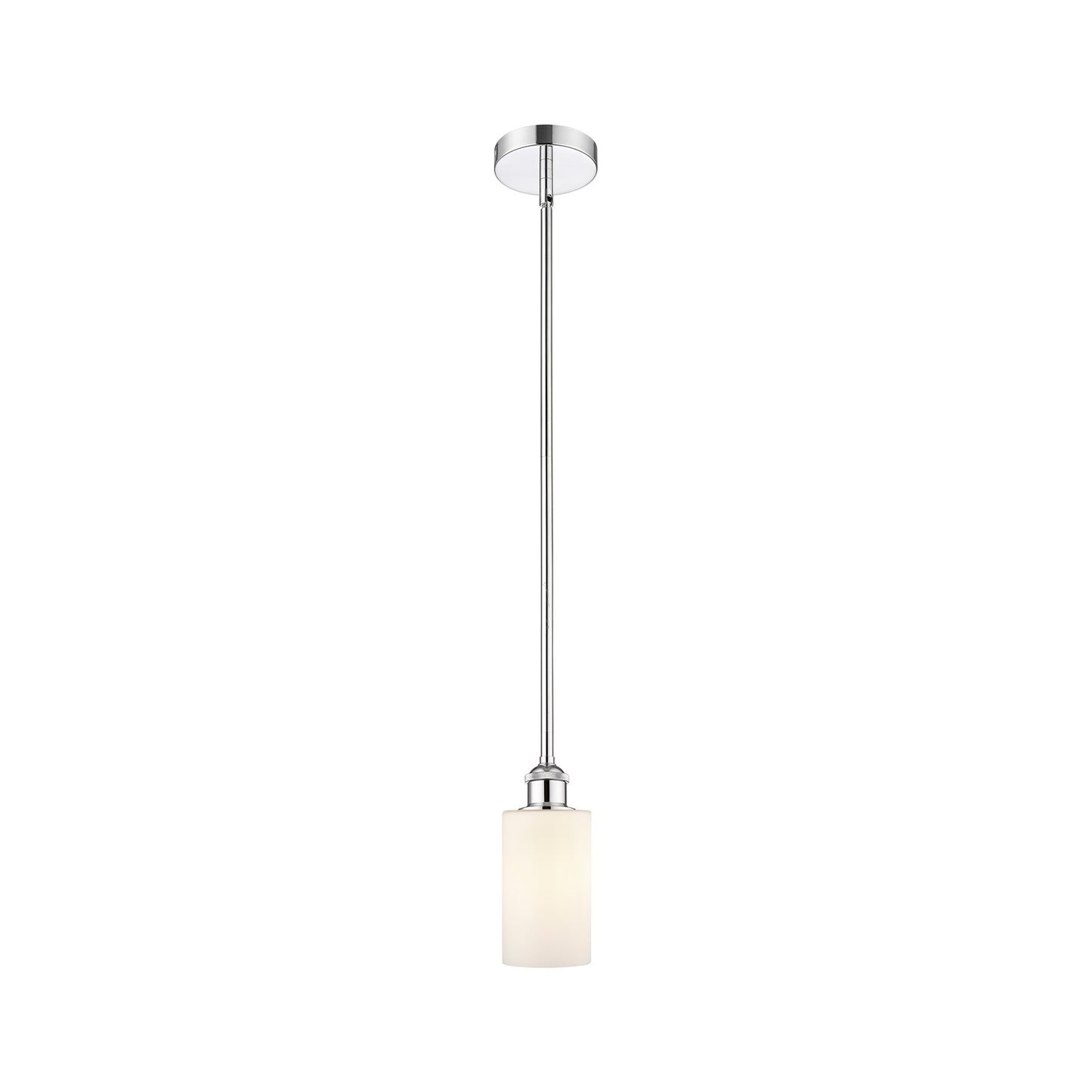 Innovations Clymer 4in 1-Light Mini Pendant | Transitional Polished Chrome and Matte White Glass | Kitchen Island & Dining Room | Model 616-1S-PC-G801