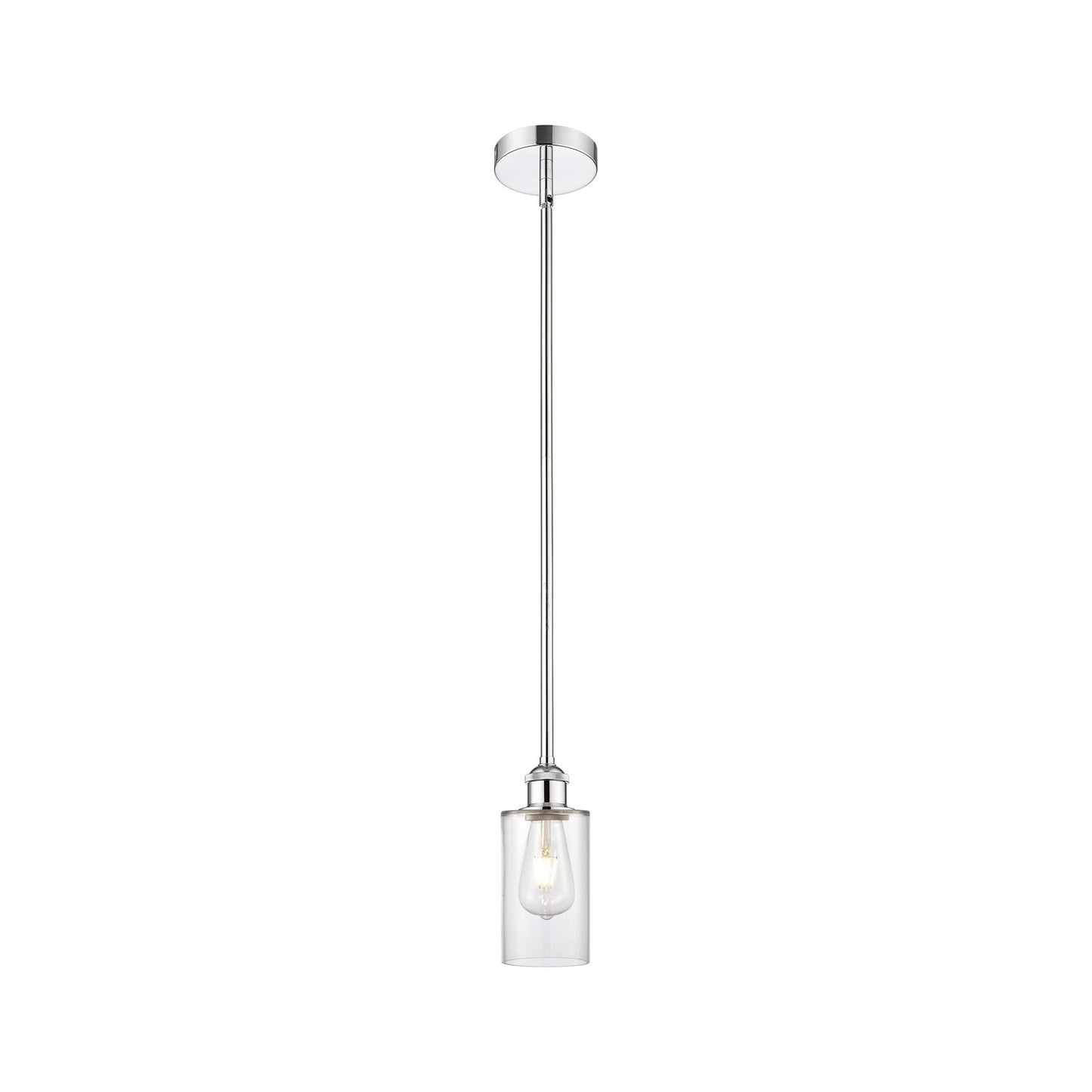 Innovations Clymer 4in 1-Light Mini Pendant | Art Nouveau Polished Chrome Steel and Clear Glass | Kitchen Island & Dining Room | Model 616-1S-PC-G802