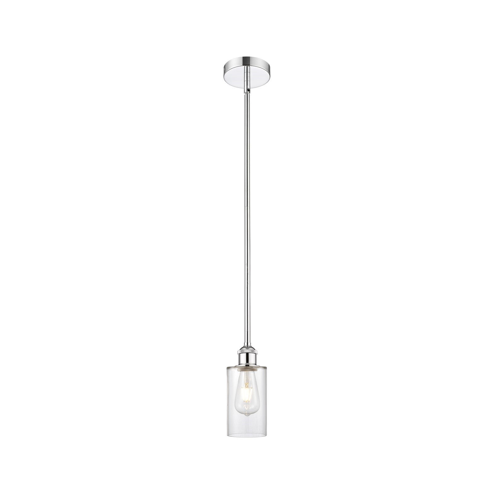 Innovations Clymer 4in 1-Light Mini Pendant | Art Nouveau Transitional Polished Chrome and Clear Glass | Kitchen Island & | Model 616-1S-PC-G802-LED