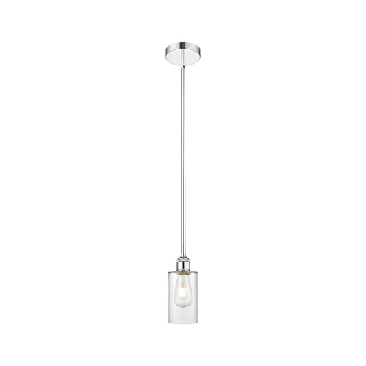 Innovations Clymer 4in 1-Light Mini Pendant | Art Nouveau Transitional Polished Chrome and Clear Glass | Kitchen Island & | Model 616-1S-PC-G802-LED