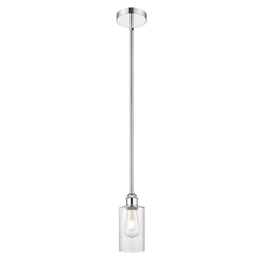 Innovations Lighting Clymer 4in 1-Light Mini Pendant | Art Nouveau Polished Chrome Steel and Seedy Glass | Kitchen Island & Dining | Model 616-1S-PC-G804