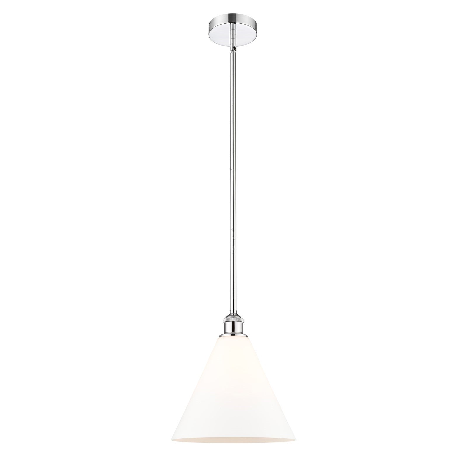 Innovations Berkshire 12in 1-Light Mini Pendant | Industrial Polished Chrome and Matte White Glass | Kitchen Island & Dining | Model 616-1S-PC-GBC-121