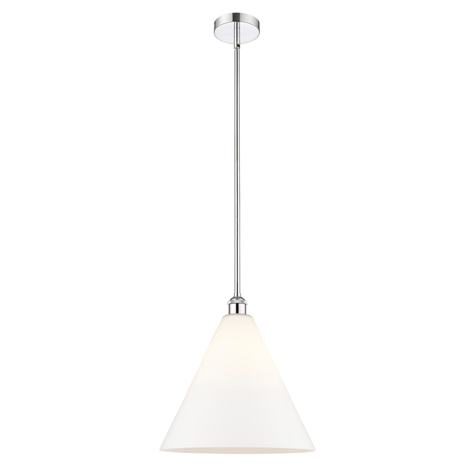 Innovations Berkshire Glass 16in 1-Light Pendant | Industrial Polished Chrome and Matte White Glass | Kitchen Island & | Model 616-1S-PC-GBC-161-LED