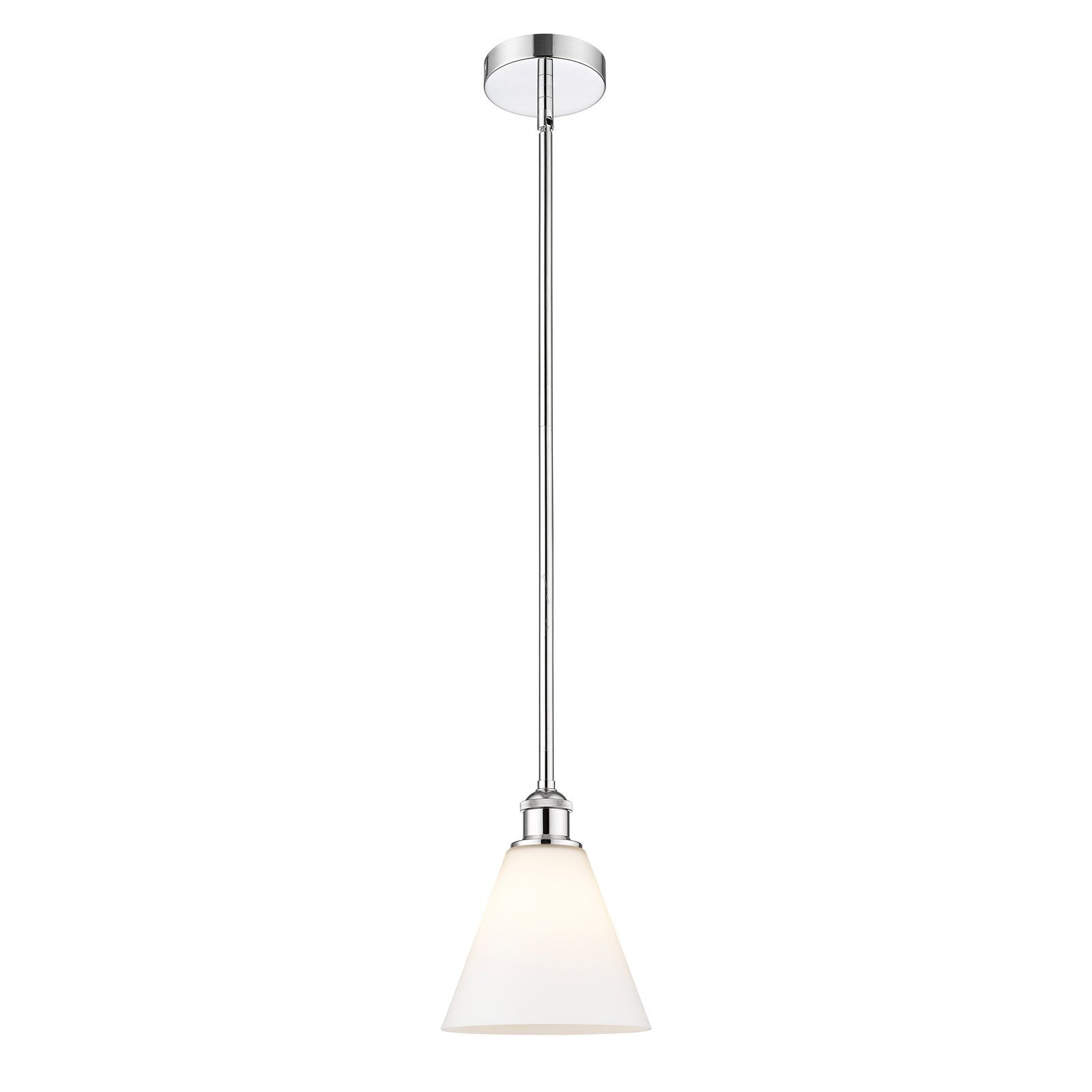 Innovations Berkshire 8in 1-Light Mini Pendant | Industrial Polished Chrome and Matte White Glass | Kitchen Island & Dining | Model 616-1S-PC-GBC-81-LED