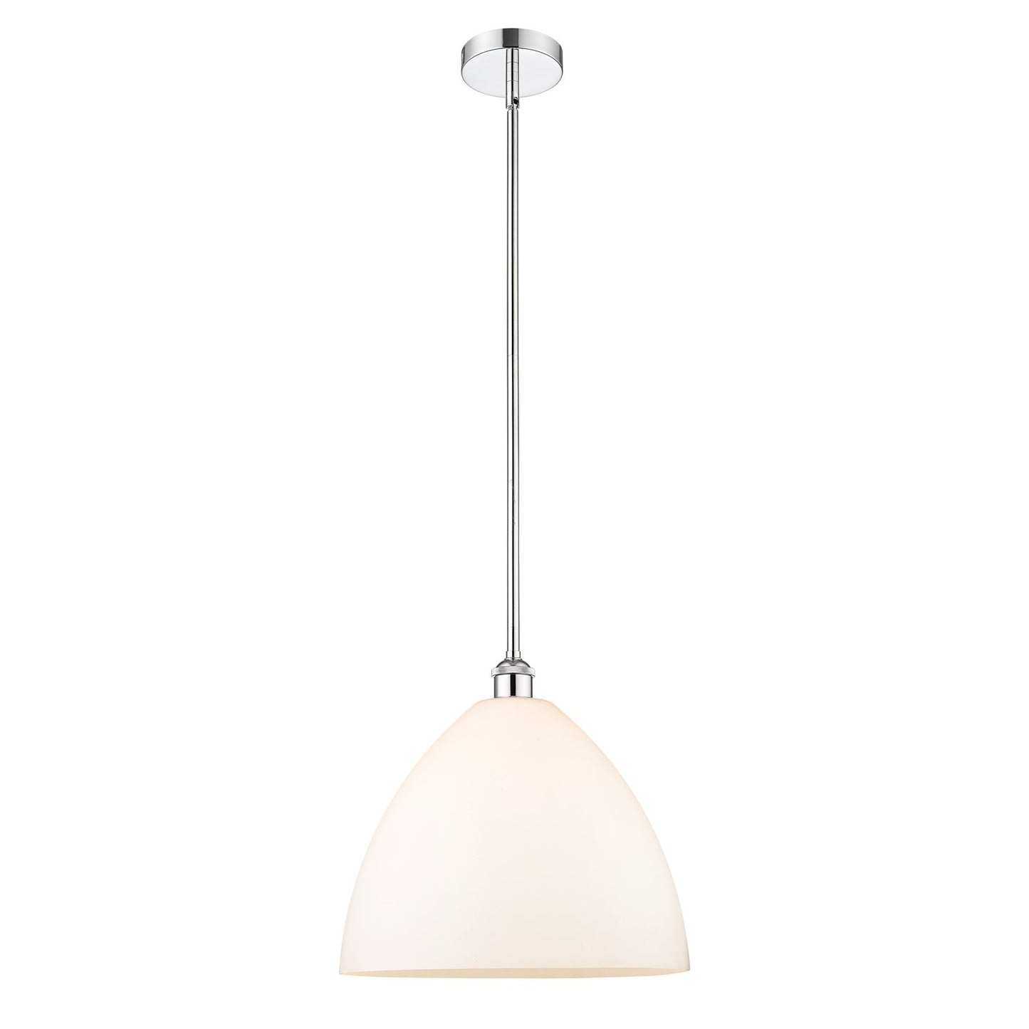 Innovations Bristol 16in 1-Light Pendant | Industrial Polished Chrome and Matte White Glass | Kitchen Island & Dining Room | 16 | Model 616-1S-PC-GBD-161