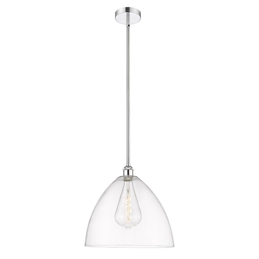 Innovations Bristol 16in 1-Light Pendant | Industrial Polished Chrome Steel and Clear Glass | Kitchen Island & Dining Room | 16 | Model 616-1S-PC-GBD-162