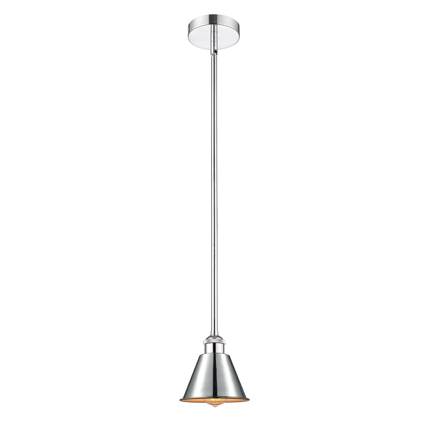 Innovations Smithfield 1-Light Mini Pendant | Industrial Farmhouse Polished Chrome Steel and Metal Shade | Kitchen Island & Dining | Model 616-1S-PC-M8