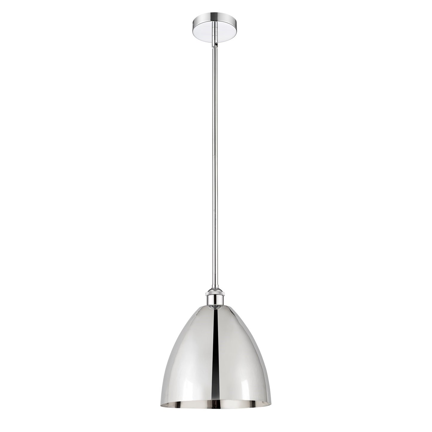 Innovations Bristol 12in 1-Light Mini Pendant | Industrial Farmhouse Polished Chrome Steel and Metal Shade | Kitchen Island & | Model 616-1S-PC-MBD-12-PC