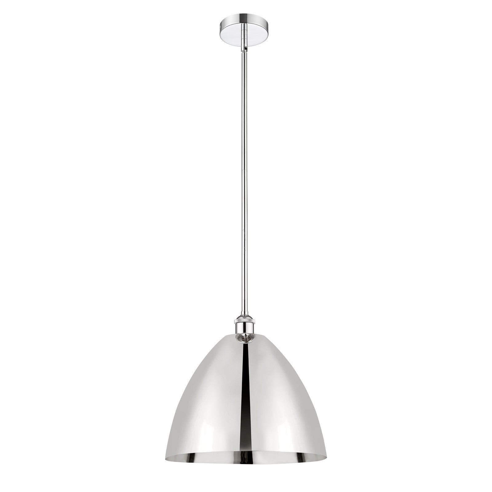 Innovations Bristol 16in 1-Light Mini Pendant | Industrial Farmhouse Polished Chrome Steel and Metal Shade | Kitchen | Model 616-1S-PC-MBD-16-PC-LED
