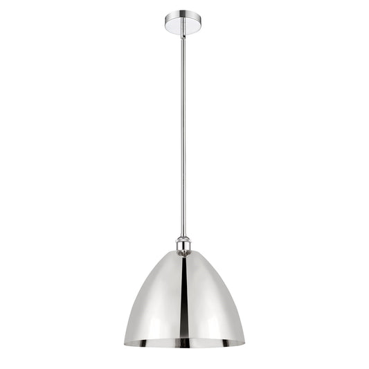 Innovations Bristol 16in 1-Light Mini Pendant | Industrial Farmhouse Polished Chrome Steel and Metal Shade | Kitchen | Model 616-1S-PC-MBD-16-PC-LED