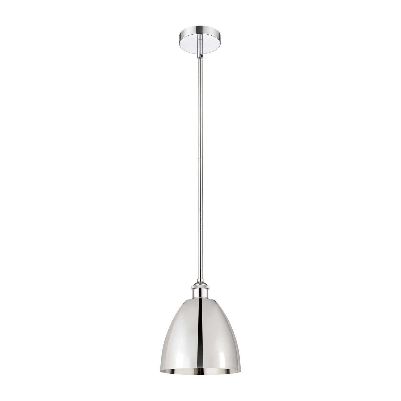 Innovations Bristol 9in 1-Light Mini Pendant | Industrial Farmhouse Polished Chrome Steel and Metal Shade | Kitchen Island & | Model 616-1S-PC-MBD-9-PC
