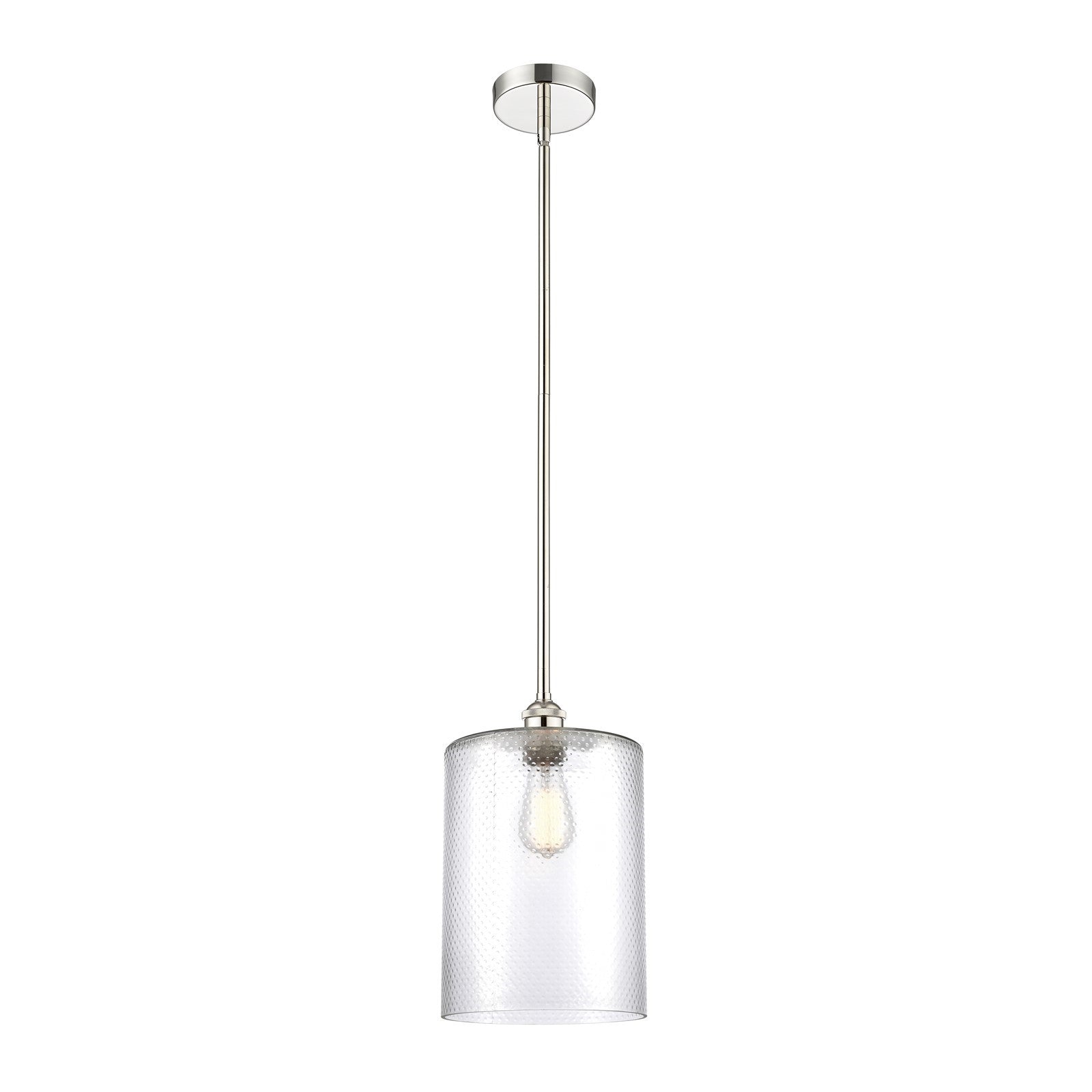 Innovations Cobbleskill 9in 1-Light Mini Pendant | Industrial Polished Nickel Steel and Clear Glass | Kitchen Island & Dining | Model 616-1S-PN-G112-L