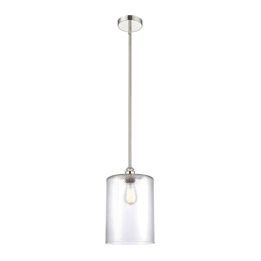 Innovations Cobbleskill 9in 1-Light Mini Pendant | Industrial Polished Nickel Steel and Clear Glass | Kitchen Island & Dining | Model 616-1S-PN-G112-L