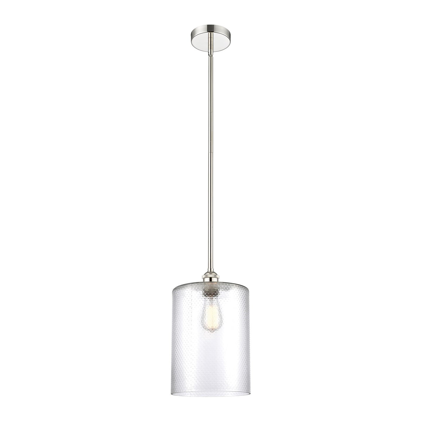 Innovations Cobbleskill 9in 1-Light Mini Pendant | Industrial Polished Nickel Steel and Clear Glass | Kitchen Island & Dining | Model 616-1S-PN-G112-L