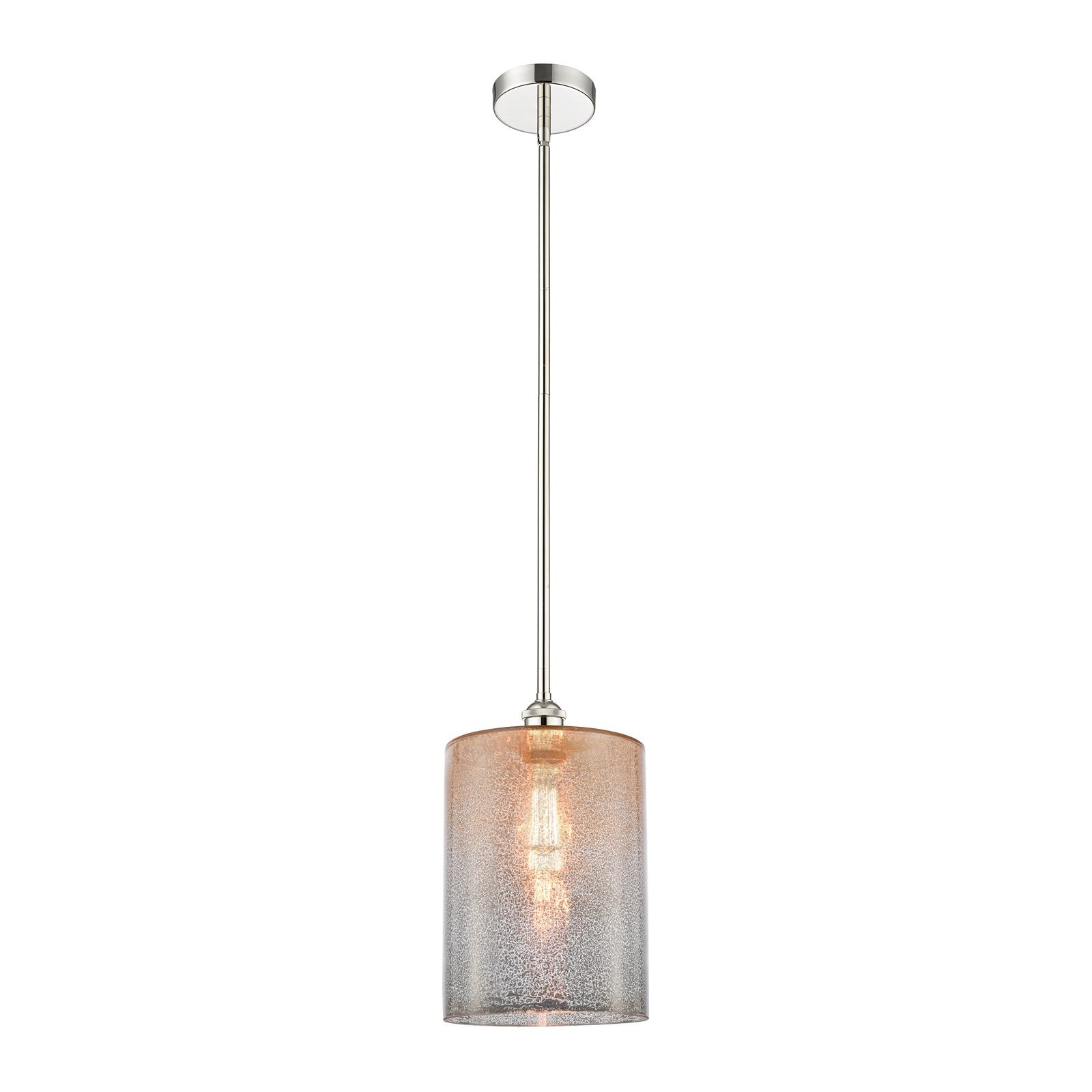 Innovations Cobbleskill 9in 1-Light Mini Pendant | Industrial Polished Nickel Steel and Mercury Glass | Kitchen Island & | Model 616-1S-PN-G116-L-LED