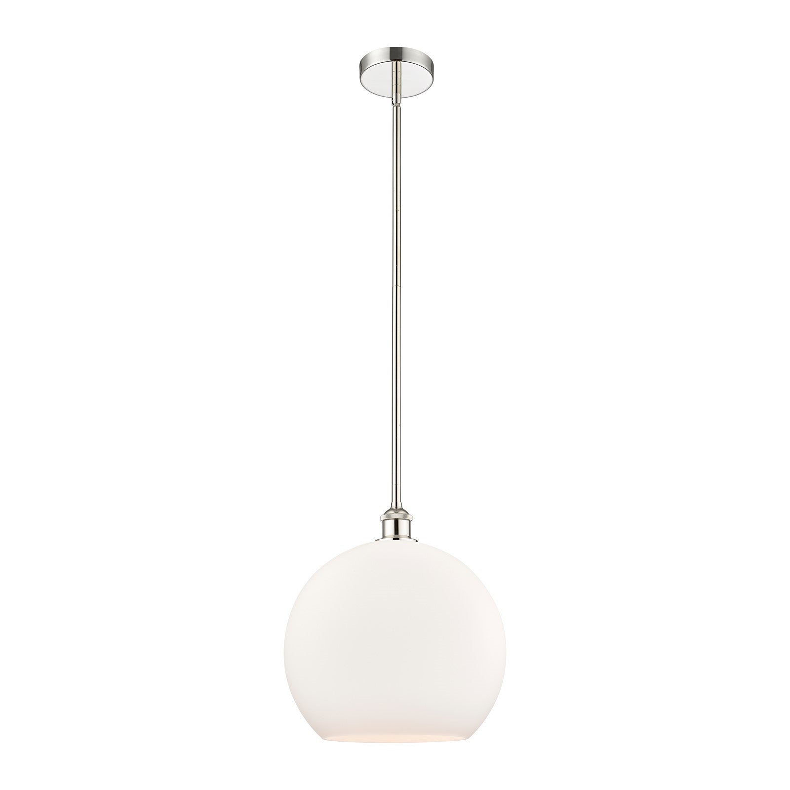 Innovations Athens 14in 1-Light Pendant | Industrial Polished Nickel and Matte White Glass | Kitchen Island & Dining Room | Model 616-1S-PN-G121-14