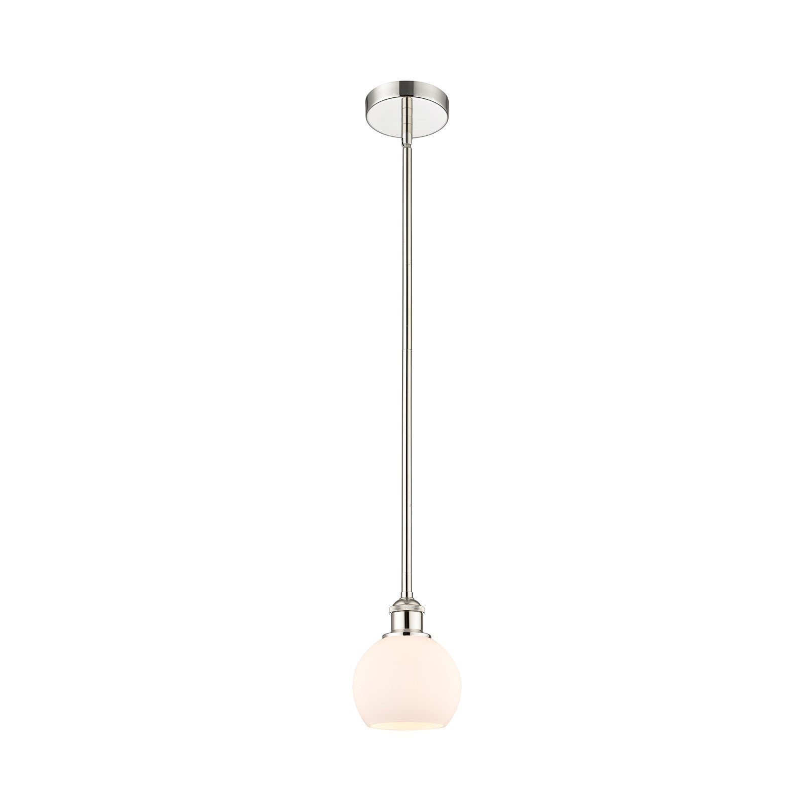 Innovations Athens 6in 1-Light Mini Pendant | Industrial Polished Nickel and Matte White Glass | Kitchen Island & Dining Room | Model 616-1S-PN-G121-6