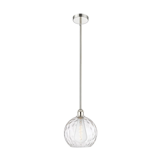 Innovations Athens Water Glass 10in 1-Light Mini Pendant | Industrial Polished Nickel and Clear Water Glass | Kitchen | Model 616-1S-PN-G1215-10-LED
