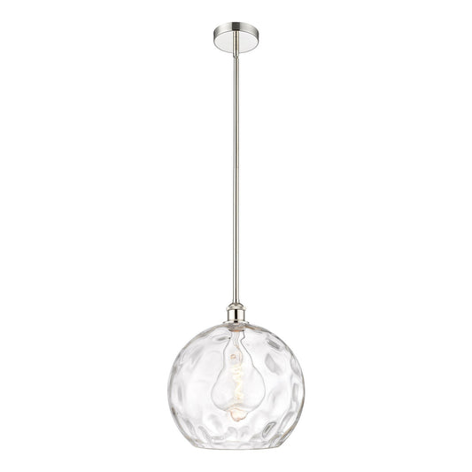 Innovations Athens Water Glass 13in 1-Light Pendant | Industrial Polished Nickel and Clear Glass | Kitchen Island & Dining Room | Model 616-1S-PN-G1215-14