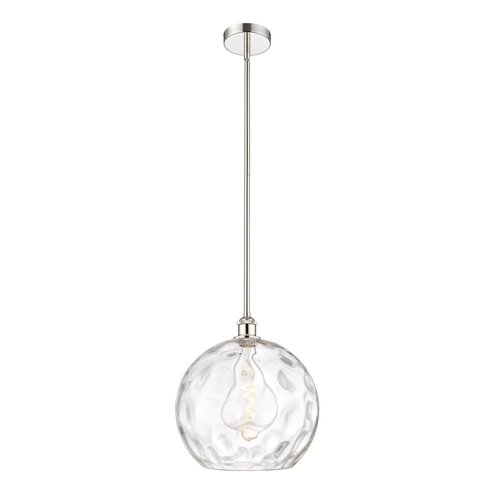 Innovations Athens Water Glass 13in 1-Light Pendant | Industrial Polished Nickel and Clear Glass | Kitchen Island & Dining Room | Model 616-1S-PN-G1215-14