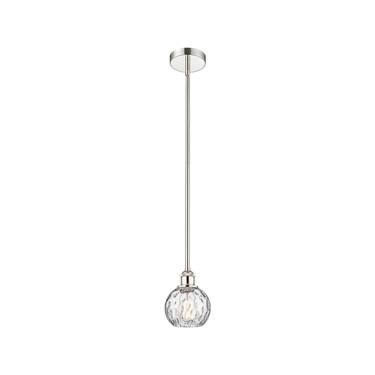 Innovations Athens Water Glass 6in 1-Light Mini Pendant | Industrial Polished Nickel Steel and Clear Water Glass | Kitchen | Model 616-1S-PN-G1215-6
