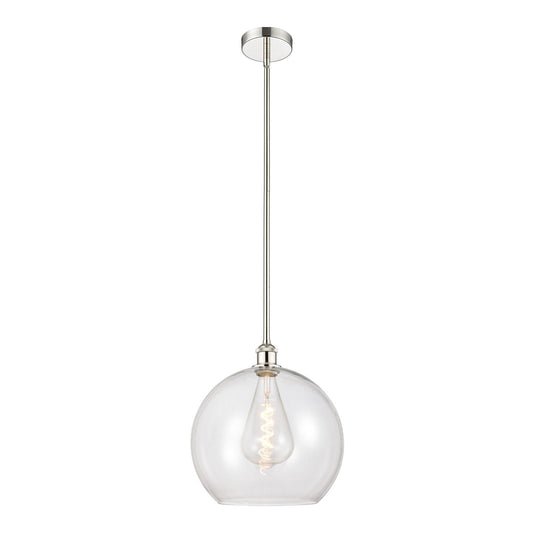 Innovations Athens 14in 1-Light Pendant | Industrial Polished Nickel Steel and Clear Glass | Kitchen Island & Dining Room | Model 616-1S-PN-G122-14