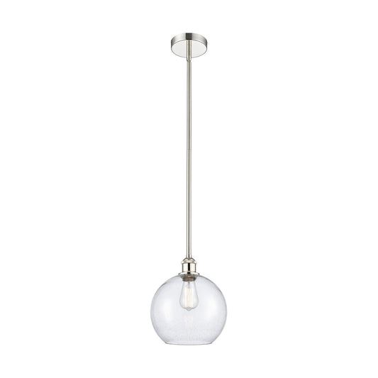 Innovations Athens 10in 1-Light Mini Pendant | Industrial Polished Nickel Steel and Seedy Glass | Kitchen Island & Dining Room | Model 616-1S-PN-G124-10