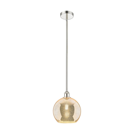Innovations Athens 10in 1-Light Mini Pendant | Industrial Polished Nickel Steel and Mercury Glass | Kitchen Island & Dining Room | Model 616-1S-PN-G128-10