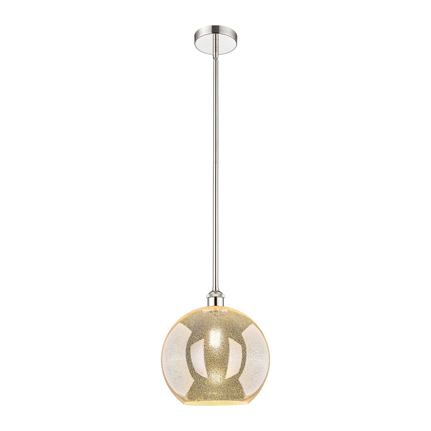 Innovations Athens 12in 1-Light Mini Pendant | Industrial Polished Nickel and Mercury Glass | Kitchen Island & Dining Room | Model 616-1S-PN-G128-12