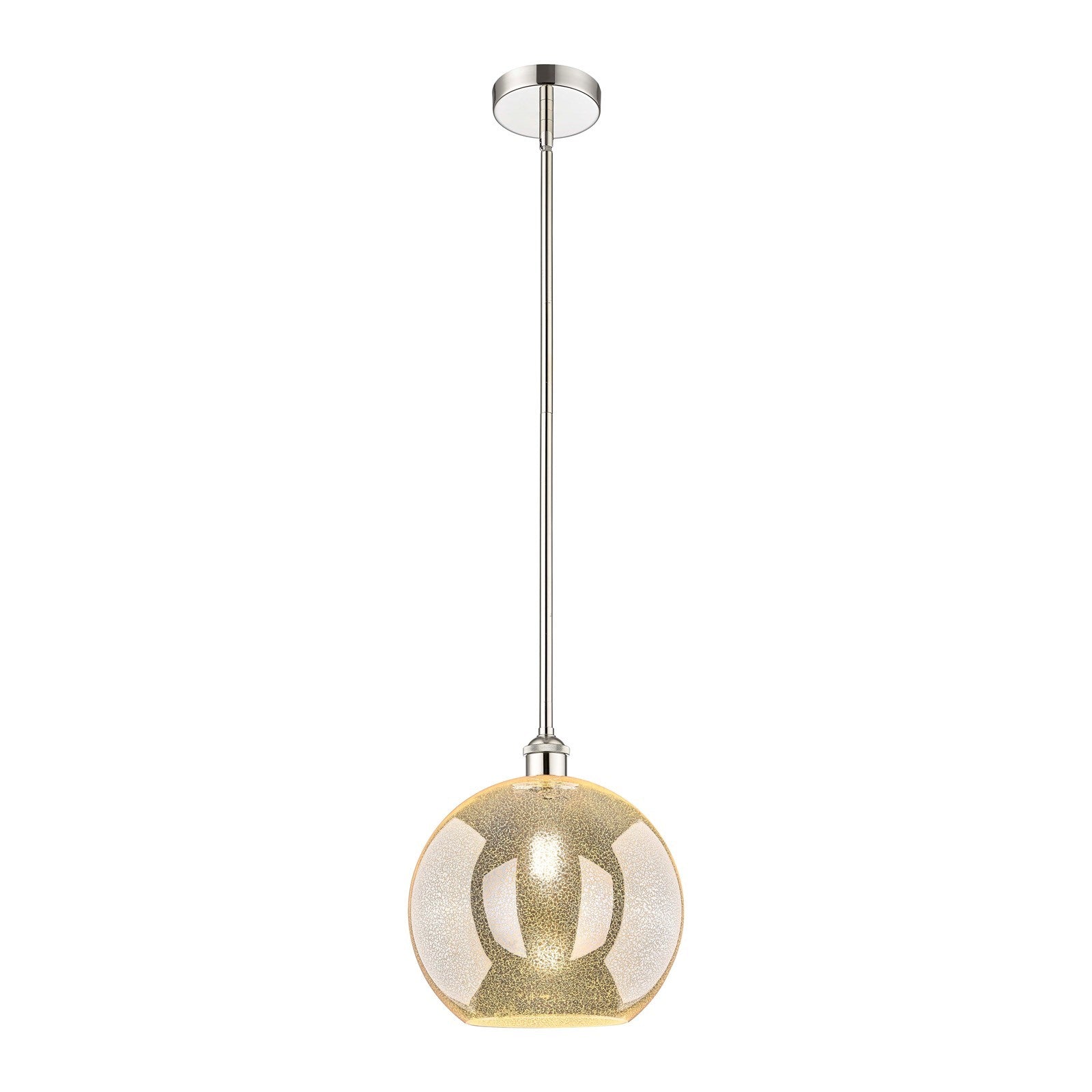 Innovations Athens 12in 1-Light Mini Pendant | Industrial Polished Nickel and Mercury Glass | Kitchen Island & Dining Room | Model 616-1S-PN-G128-12