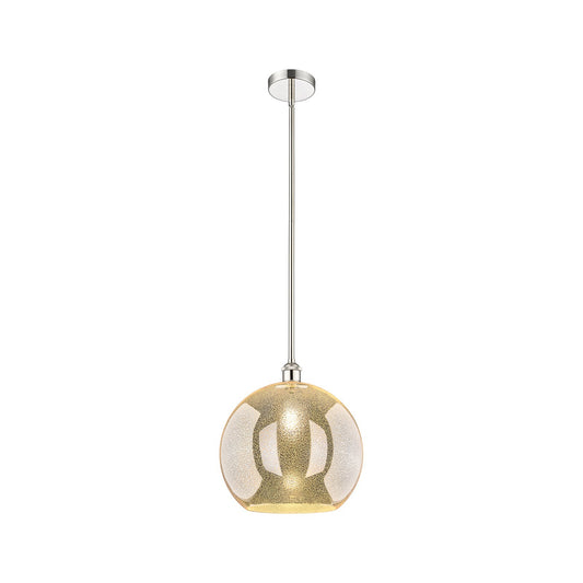 Innovations Athens 14in 1-Light Pendant | Industrial Polished Nickel and Mercury Glass | Kitchen Island & Dining Room | 13.75 x | Model 616-1S-PN-G128-14