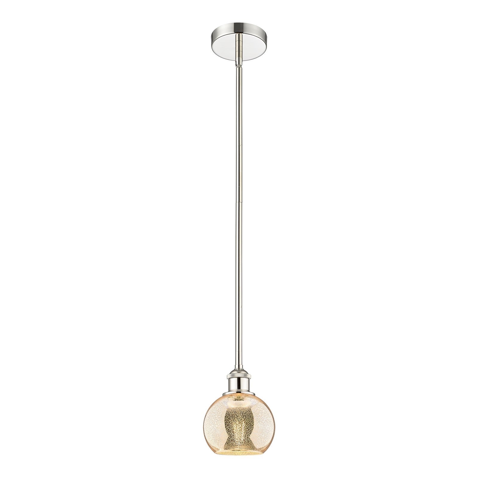 Innovations Athens 6in 1-Light Mini Pendant | Industrial Polished Nickel Steel and Mercury Glass | Kitchen Island & Dining Room | Model 616-1S-PN-G128-6