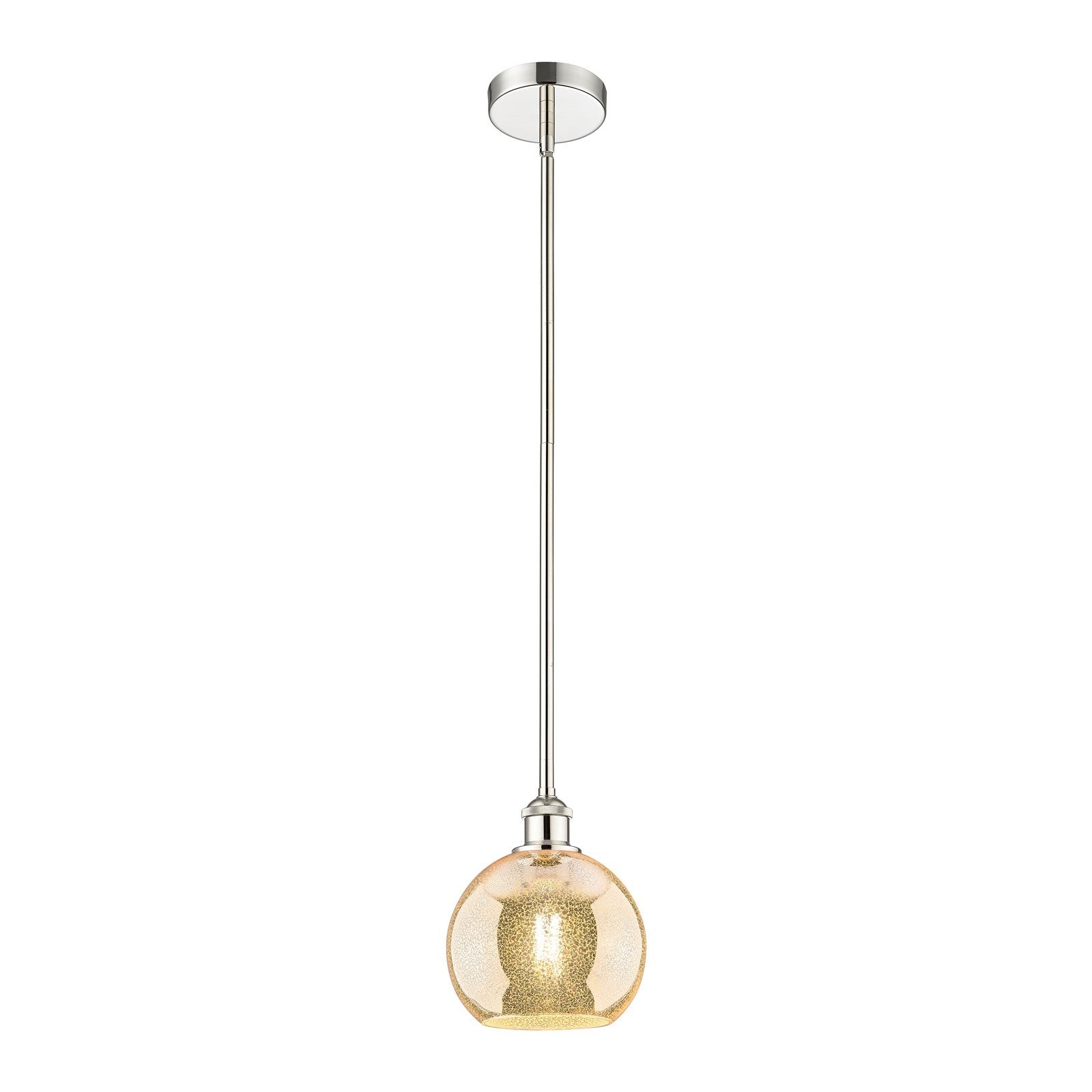 Innovations Athens 8in 1-Light Mini Pendant | Industrial Polished Nickel Steel and Mercury Glass | Kitchen Island & Dining Room | Model 616-1S-PN-G128-8