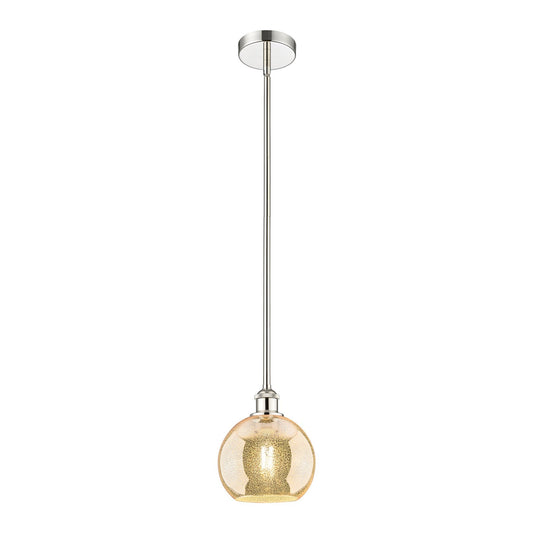 Innovations Athens 8in 1-Light Mini Pendant | Industrial Polished Nickel Steel and Mercury Glass | Kitchen Island & Dining Room | Model 616-1S-PN-G128-8