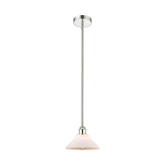 Innovations Orwell 8.38in 1-Light Mini Pendant | Industrial Polished Nickel Steel and Matte White Glass | Kitchen Island | 8.38 | Model 616-1S-PN-G131-LED
