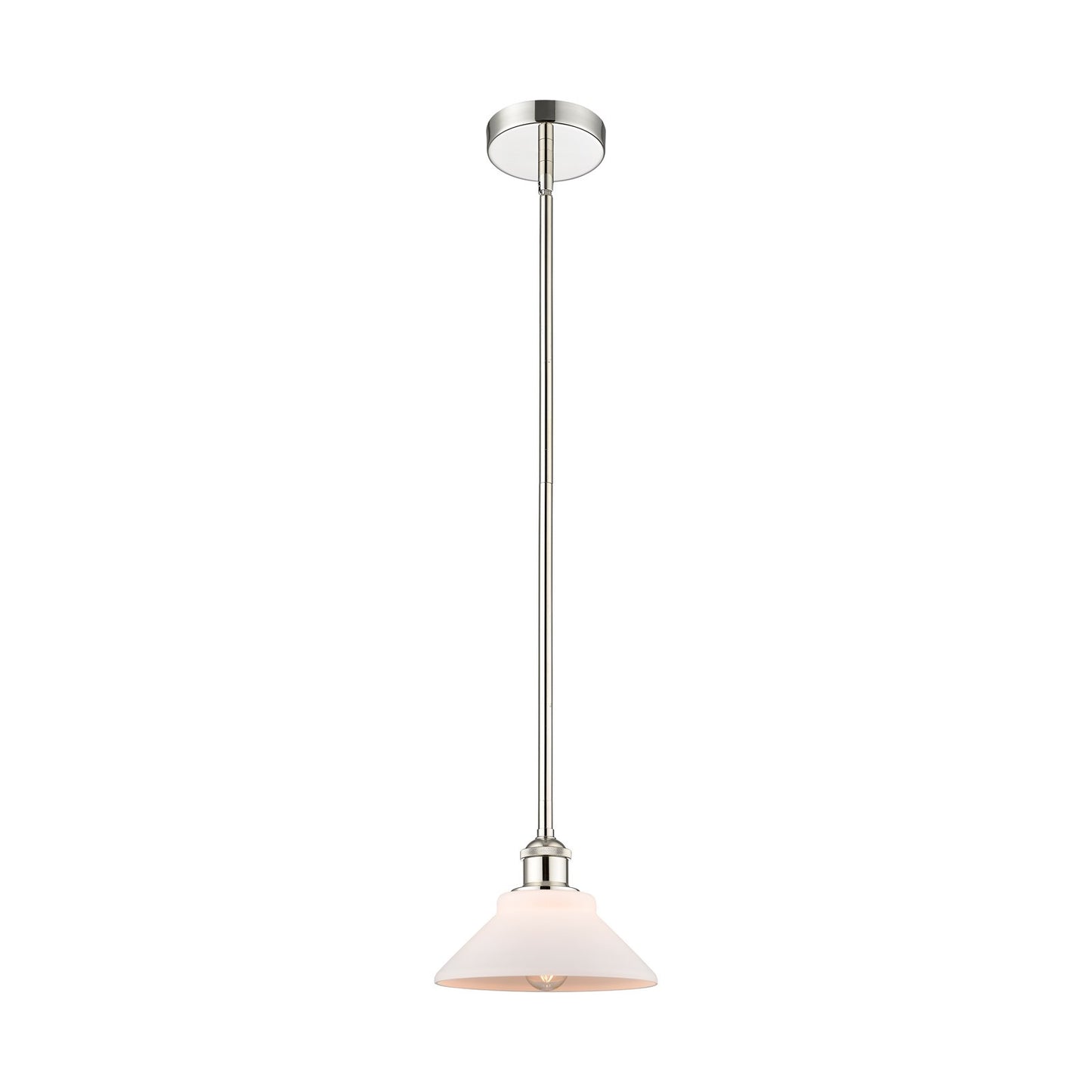 Innovations Orwell 8.38in 1-Light Mini Pendant | Industrial Polished Nickel Steel and Matte White Glass | Kitchen Island | 8.38 | Model 616-1S-PN-G131-LED