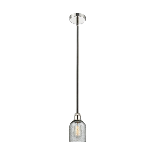 Innovations Caledonia 5in 1-Light Mini Pendant | Industrial Polished Nickel and Charcoal Glass | Kitchen Island & Dining Room | Model 616-1S-PN-G257-LED