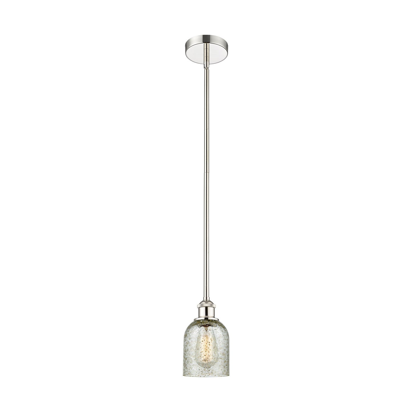 Innovations Caledonia 5in 1-Light Mini Pendant | Industrial Polished Nickel and Mica Glass | Kitchen Island & Dining Room | 5 x | Model 616-1S-PN-G259-LED