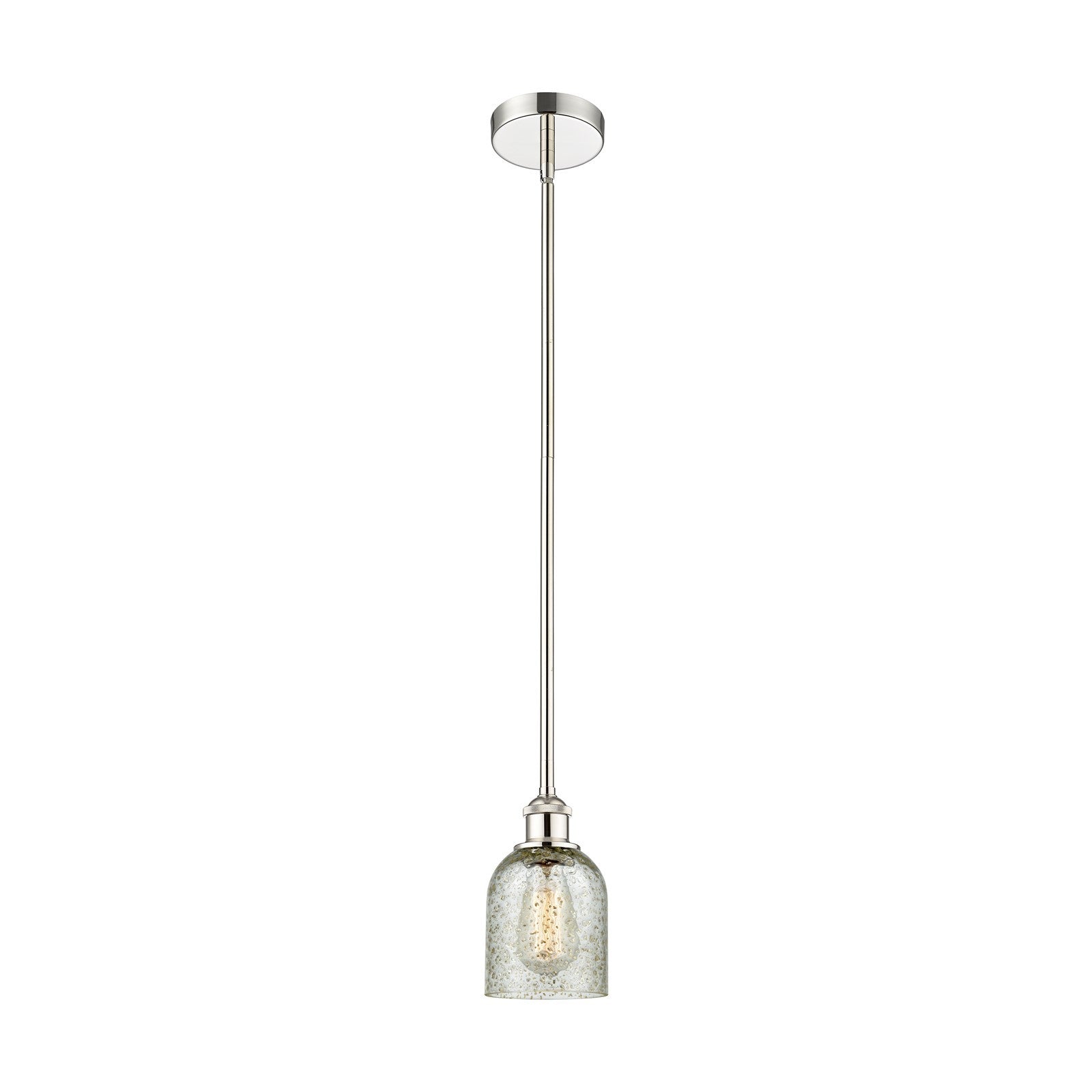 Innovations Caledonia 5in 1-Light Mini Pendant | Industrial Polished Nickel and Mica Glass | Kitchen Island & Dining Room | 5 x | Model 616-1S-PN-G259-LED