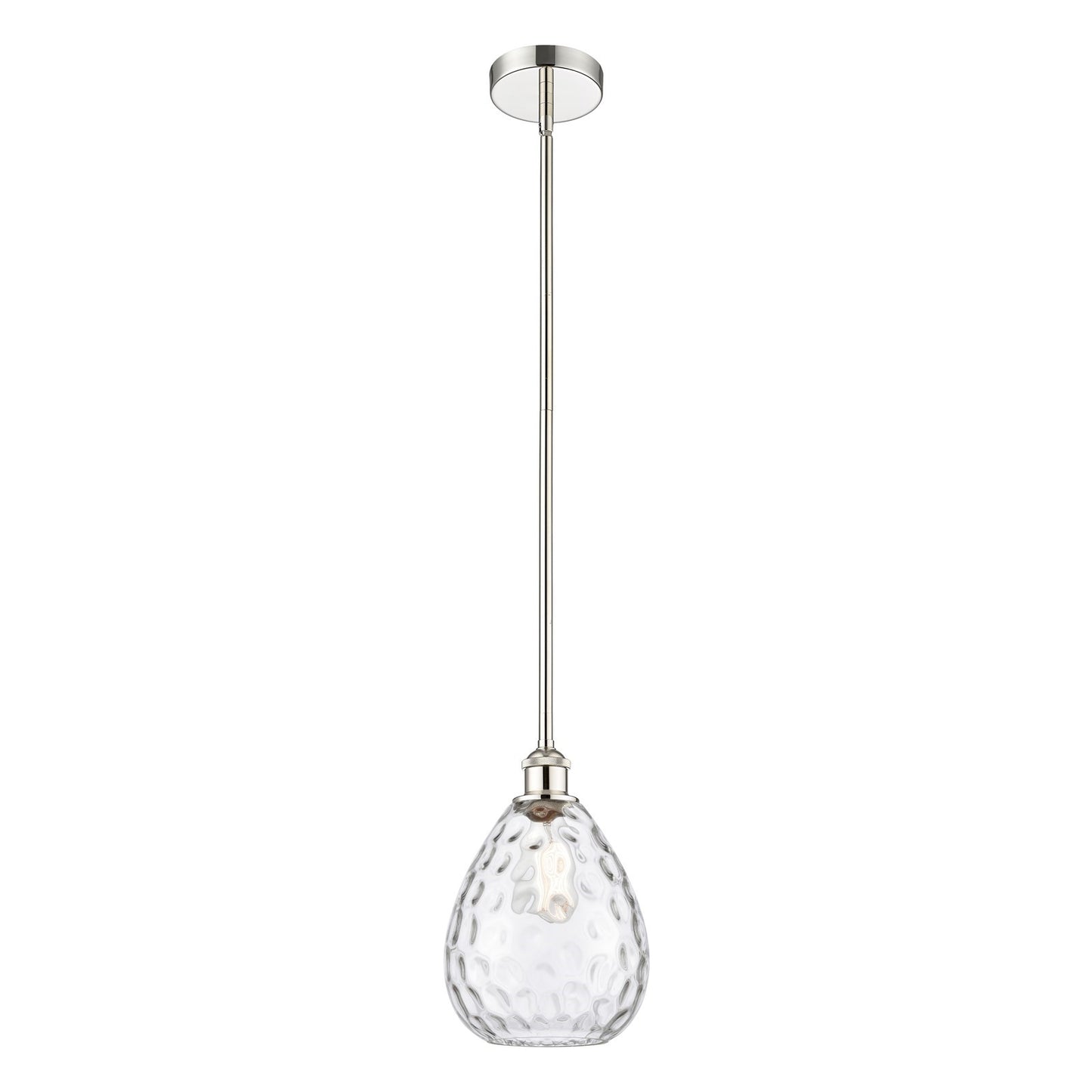 Innovations Waverly 8in 1-Light Mini Pendant | Industrial Polished Nickel and Clear Glass | Kitchen Island & Dining Room | 8 x 8 x | Model 616-1S-PN-G372