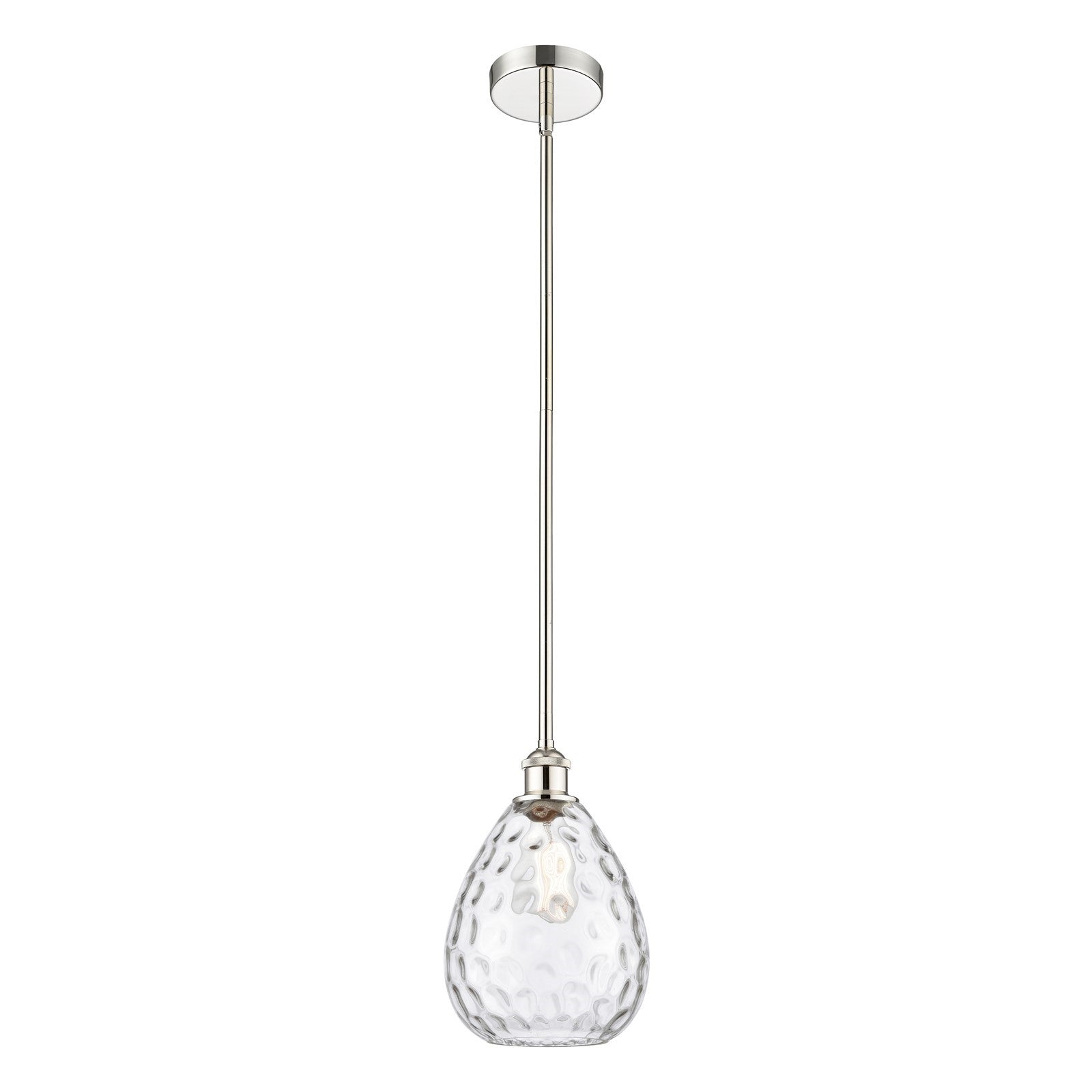 Innovations Waverly 8in 1-Light Mini Pendant | Industrial Polished Nickel and Clear Glass | Kitchen Island & Dining Room | 8 x 8 x | Model 616-1S-PN-G372